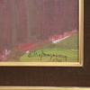 Gillis Magnusson (1908-1996), interiör med figurer, olja på pannå, signerad.