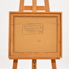 Gillis Magnusson (1908-1996), interiör med figurer, olja på pannå, signerad.