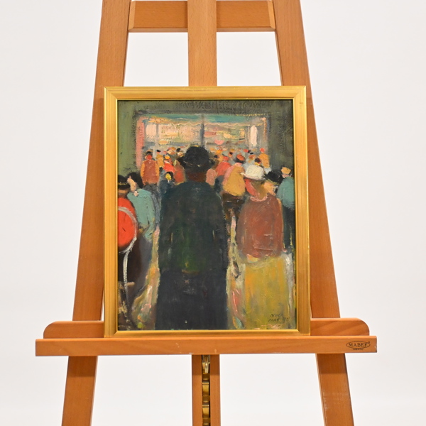 Bengt Fransson (f. 1935) "Serveringen", olja på duk, signerad.