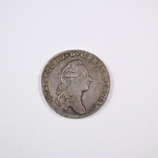 Silvermynt, Gustav III, 1 riksdaler, 1776. 