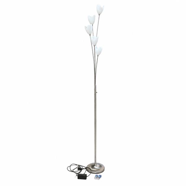 Golvlampa, glas och metall, samtida. 