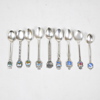 Kaffeskedar i silver, 9st, 800.