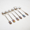 Kaffeskedar i silver, 6st, 830. 