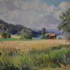 Bruno Karlsson (1927-2020) Sunnansjö, olja på duk, signerad.