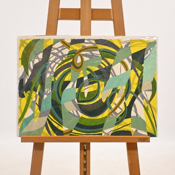 Karl Axel Pehrson (1921-2005) komposition, färglitografi, signerad.