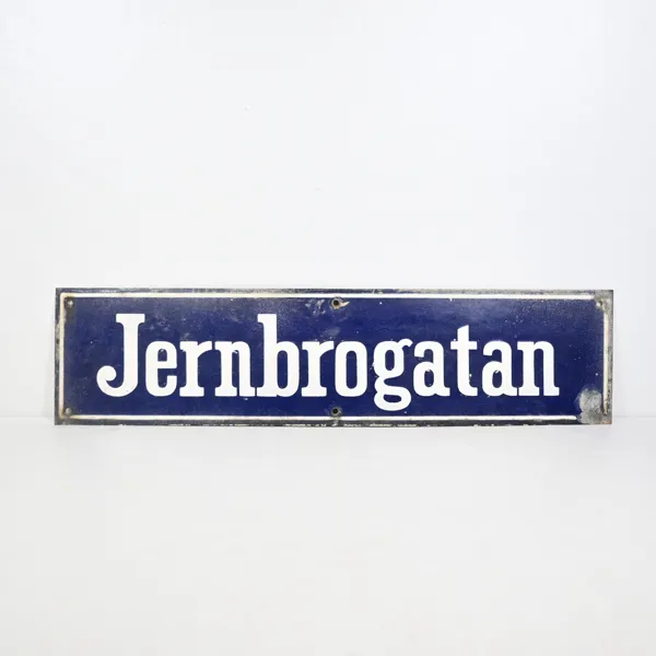 Emaljskylt, "Jernbrogatan", 1900-tal.