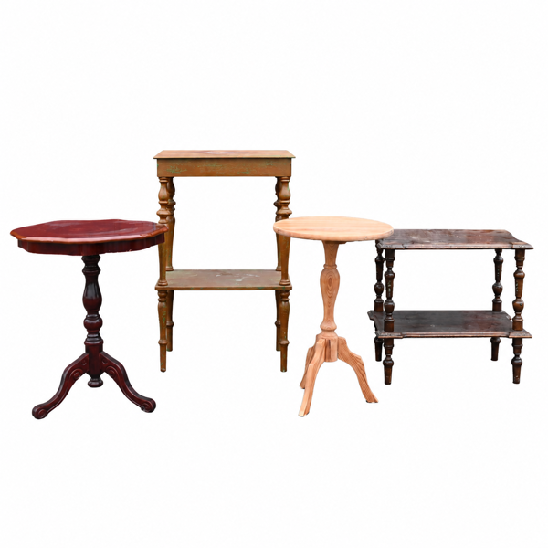 Sidobord och pelarbord, 4 delar, 18/1900-tal.