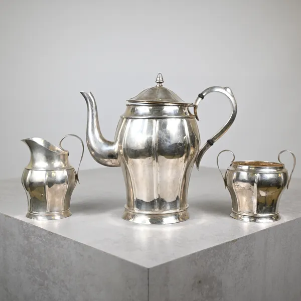 Kaffeservis, tre delar, silver.