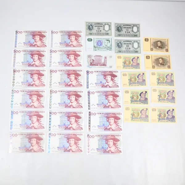 Sedlar, nominellt värde 8090kr.