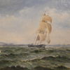 Robert Larsson (1861-1936) marint motiv, olja på duk, signerad.