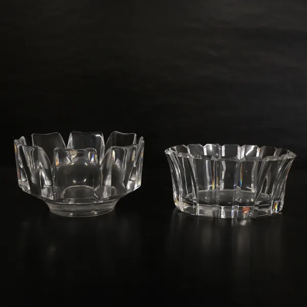 Lars Hellsten och Gynnar Cyrén, skålar, 2st, glas, Orrefors.