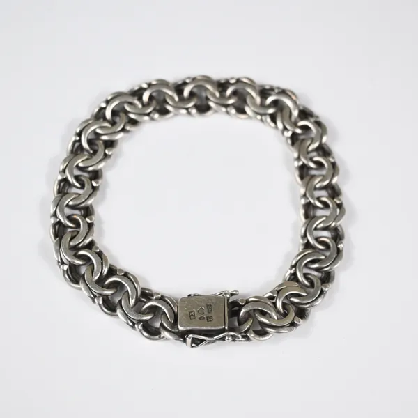 Armband i silver, bismarck-länk.