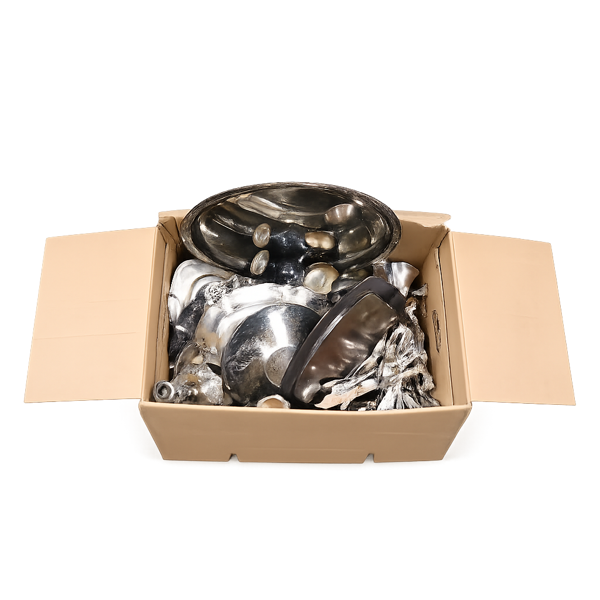 Stort parti metall, mestadels nysilver, ca 22,5 kg.