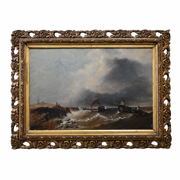 Okänd konstnär, kustlandskap, 1800-tal.