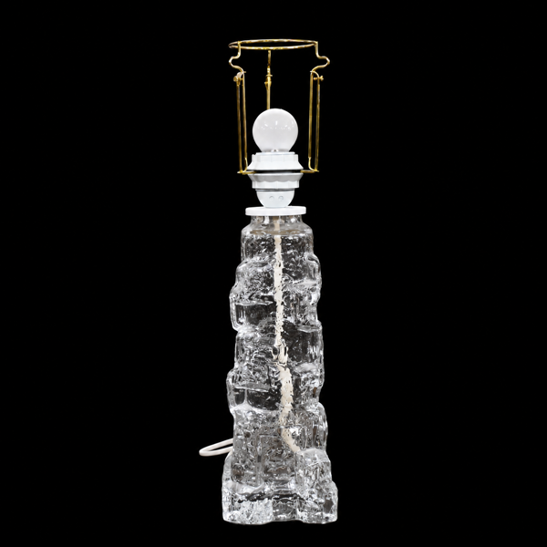 Bordslampa, glas, Reijmyre, 1900-talets andra hälft.
