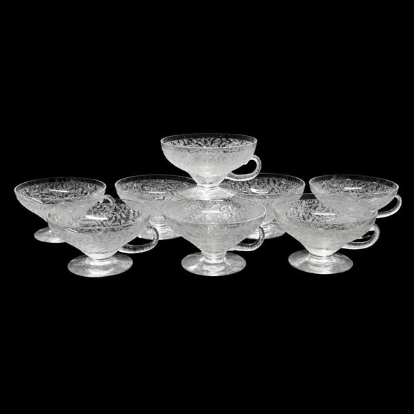 Dessertskålar, 8st, glas, 1930/40-tal.