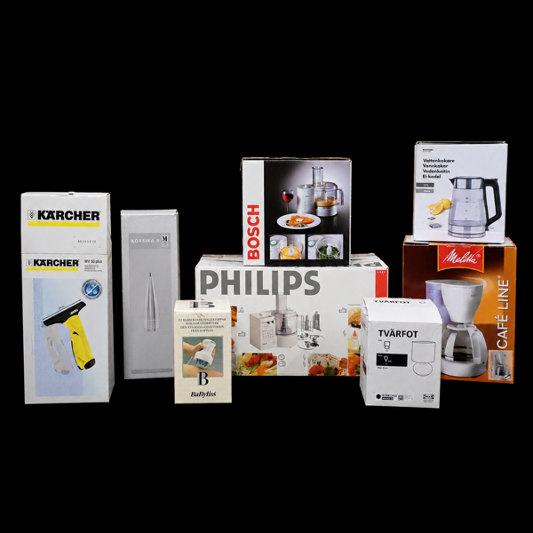 Hushållsmaskiner & hemelektronik, 7 delar, Kärcher, Bosch, Philips.