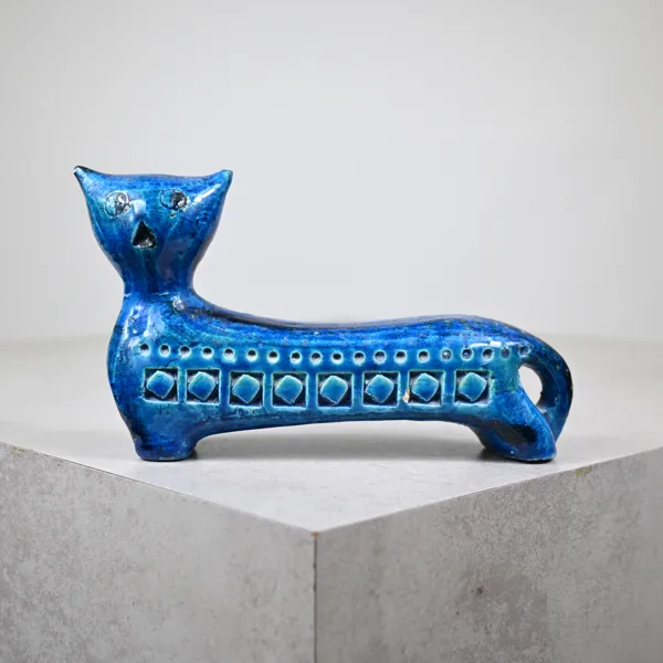 Aldo Londi, skulptur i form av katt, stengods, Bitossi, Italien.