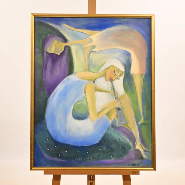 Annette Segerberg (f. 1957) "Du & Jag", olja på duk, signerad.