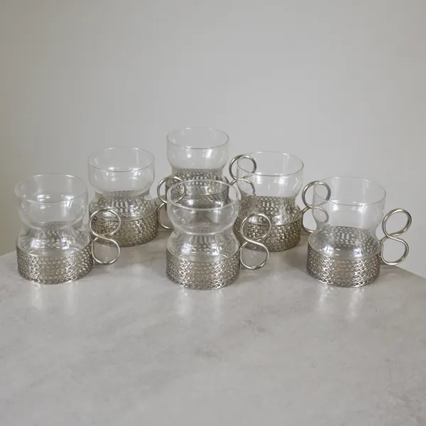Timo Sarpaneva, Irish Coffe-glas, 6 st, "Tsaikka", Iittala, Finland.
