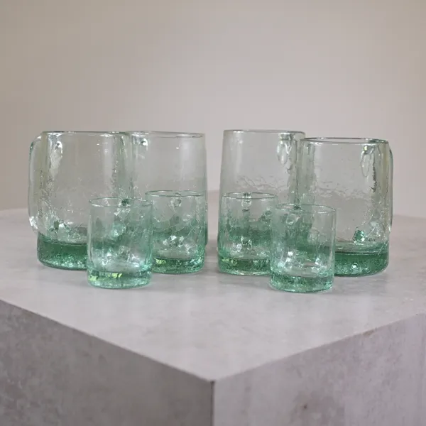 Ture Berglund, glas, 4+4st, Skansen, Stockholms Glasbruk, 1900-talets mitt.
