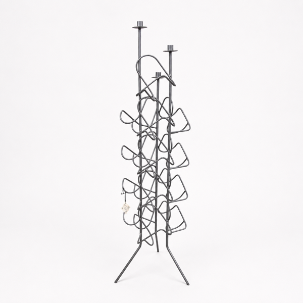 Vinställ / Ljusstake, Lindås Smide, metall, 1900-tal.