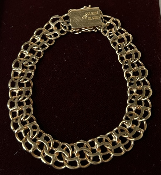 Guldarmband bismarklänk, 18K guld.