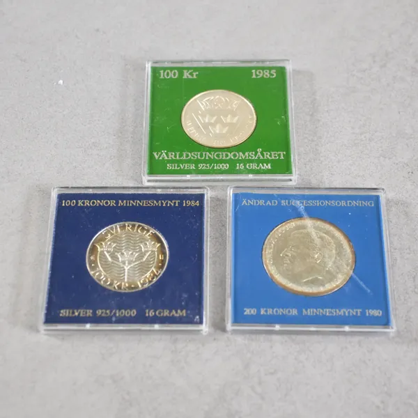 Minnesmynt, 3st, silver.