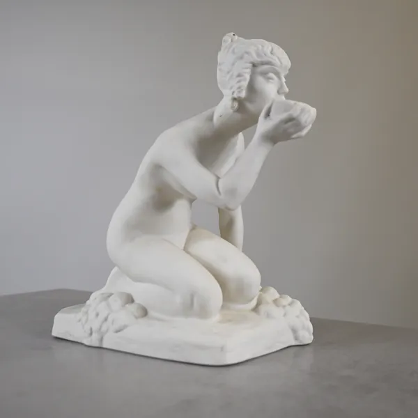 Alice Nordin, skulptur, parian, Gustavsberg, signerad och daterad 1922.