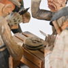 Roland Lundgren, träskulptur, "Kortspelarna", signerad.