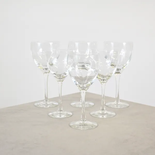 Bertil Vallien, vinglas, 3+3st, "Chateau", Kosta Boda.