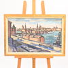 Edward Bodin (1898-1965) Stockholmsmotiv, olja på pannå, signerad.