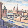 Edward Bodin (1898-1965) Stockholmsmotiv, olja på pannå, signerad.