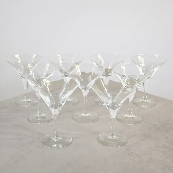 Bertil Vallien, cocktailglas, 9st, "Chateau", Kosta Boda.