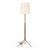 Golvlampa, teak och mässing, 1950/60-tal. 
