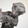 August Moreau (1826-1898) Efter, skulptur, pojke lutande mot ett träd, brons.