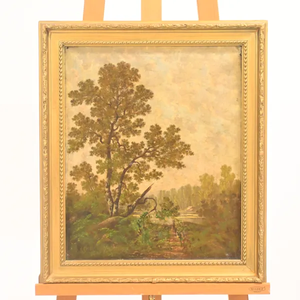 Oidentifierad konsntär, flodlandskap, olja på duk, 1800-tal.