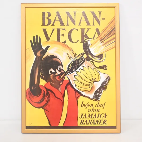Reklamskylt, "Banan Vecka".Jamaica Bananer.