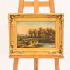 Okänd konstnär, flodlandskap, olja på duk, 1800-tal.