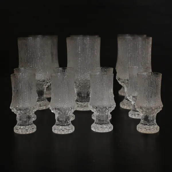 Tapio Wirkkala, glasservisdelar, 14st, "Ultima Thule", Iittala, Finland.