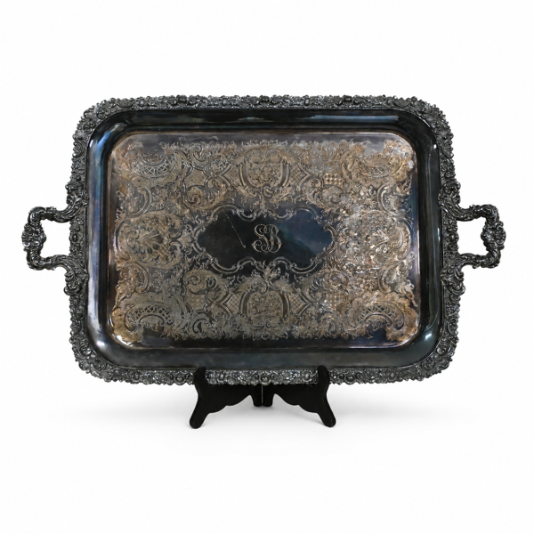 Serveringsbricka, nysilver, 1900-tal. 