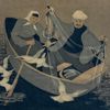 Harriet Ådell, batik på duk, "Fiskare", 1900-tal.