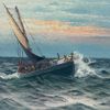 Johan Ossian-Andersson, olja på duk, signerad. olja på duk, marint motiv, signerad.