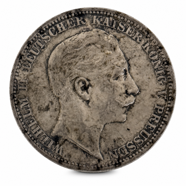 Silvermynt, 3 mark, Tyskland, Wilhelm ll, 1912.