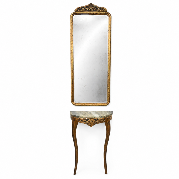 Spegel med konsolbord, rokokostil, 1900-tal.