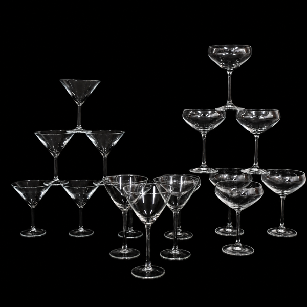 Martini- och cocktailglas, 16st, glas.