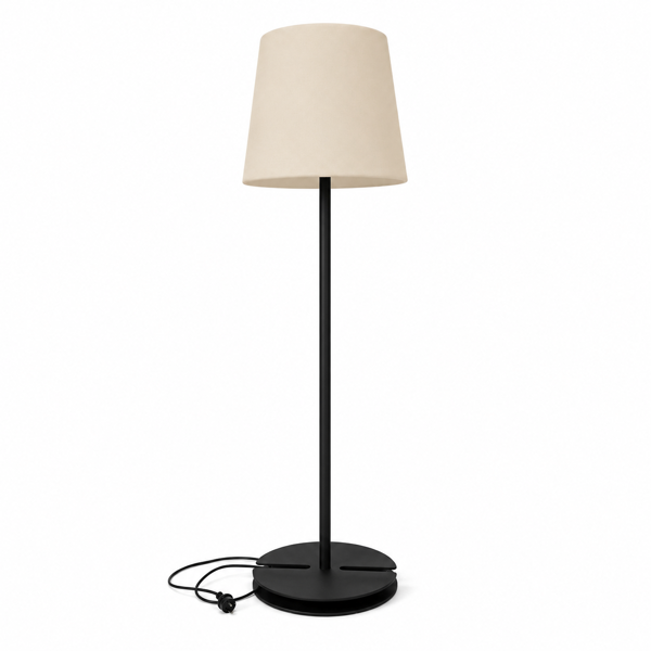 Golvlampa, svartlackerad metall, 2000-tal.