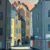 Knut Haggren (1926 -1986), Gamla stan, Österlånggatan, olja på duk, signerad.