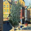 Knut Haggren (1926 -1986) Köpmantorget, Gamla Stan, olja på duk, signerad.