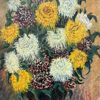 Knut Haggren (1926 -1986), blomsterstilleben, "Krysantemer", olja på duk, signerad.